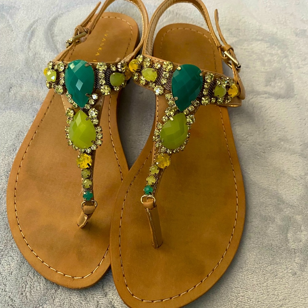Green gem sandals
